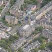 Oblique aerial view of North Leith Parish Church, Church hall and Beadle's House, looking N.