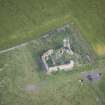 Oblique aerial view of Inverallochy Castle, looking NNW.
