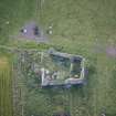 Oblique aerial view of Inverallochy Castle, looking SSE.