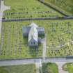 Oblique aerial view of Hill Church of Rosehearty, Old Pitsligo Church and Churchyard, looking ESE.