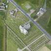 Oblique aerial view of Hill Church of Rosehearty, Old Pitsligo Church and Churchyard, looking WSW.