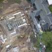 Oblique aerial view of Meldrum House centred on the construction works, looking SSE.