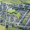 Oblique aerial view of Pitmedden village, looking SSE.