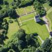 Oblique aerial view of Udny Castle and garden, looking SSE.