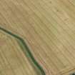 Oblique aerial view of the cropmarks of the pit defined boundary, looking W.