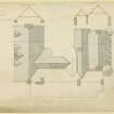 Drawing of plan of the roof and sections, Invergowrie House, Dundee