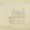 Drawing of south elevation of Invergowrie House, Dundee
