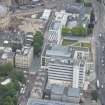 Oblique aerial view of George Square and Informatics Forum Building, looking NE.