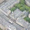 Oblique aerial view of The Queen's Hall, looking SW.