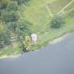 Oblique aerial view of Duddingston Manse Curling House, looking N.