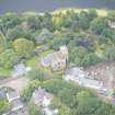 Oblique aerial view of Duddingston Parish Church, Churchyard and Watch Tower, looking S.