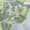 Oblique aerial view of The Causeway, Duddingston, looking ENE.