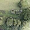 Oblique aerial view of Dowhill Castle looking south.