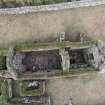 Near vertical aerial view of Eynhallow church looking NNE.