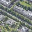 Oblique aerial view of Carlston Club, Carlston Club garage and 10 Cleveden Gardens, looking S.