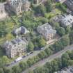 Oblique aerial view of Carlston Club, Carlston Club garage and 10 Cleveden Gardens, looking NE.
