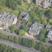Oblique aerial view of Carlston Club, Carlston Club garage and 10 Cleveden Gardens, looking NNW.