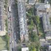 Oblique aerial view of Hyndland Road, Belhaven-Westbourne Church and church hall, looking NNE.