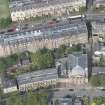 Oblique aerial view of Hyndland Road, Belhaven-Westbourne Church and church hall, looking WNW.