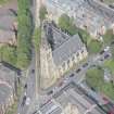 Oblique aerial view of Dowanhill Presbyterian Church and Dowanhill Presbyterian Church Hall, looking NNW.