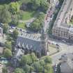Oblique aerial view of Dowanhill Presbyterian Church and Dowanhill Presbyterian Church Hall, looking E.