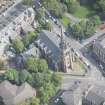 Oblique aerial view of Dowanhill Presbyterian Church and Dowanhill Presbyterian Church Hall, looking NE.
