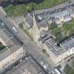 Oblique aerial view of Lansdowne United Presbyterian Church, looking NNW.