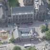 Oblique aerial view of University of Glasgow main building and Student Union, looking SSW.