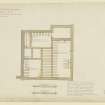 Drawing of plan of timbers of first floor above street, Bank of Scotland, Dundee
