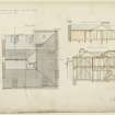 Drawing of plan of roof and sections, Bank of Scotland, Dundee