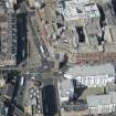 Oblique aerial view of the Trongate, Tolbooth Steeple and Mercat Building, looking WNW.