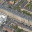 Oblique aerial view of Bell Street, looking N.