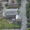 Oblique aerial view of St Mary's Roman Catholic Church, looking SW.