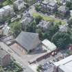 Oblique aerial view of Our Lady of Good Counsel Roman Catholic Church, looking SW.