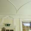 Interior. Detail of frieze, ceiling, pediment and cornice in main hall..