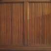 Interior. Detail of wooden panel in the first floor dining room.