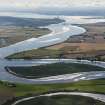 General oblique aerial view of the Forth with Inch Island in the foreground and Kincardine on Forth in the distance, looking ESE.