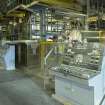 Interior. Truflo specialist high gloss finish paper coating machine, wet end. Installed c.1981 and supplied from Rothes No.1 paper machine (R1) and Auchmuthy 4 (A4) paper making machine. Second coating head added 1991.