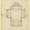 Drawing of plan of the galleries showing the arrangement of seating, Kingarth Church, Bute