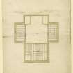 Drawing of plan of floor timbers of galleries, Kingarth Church, Bute