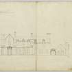 Drawing of east or entrance elevation, Cairnhill House