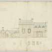 Drawing of west elevation, Cairnhill House