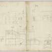 Drawing of elevations and sections showing additions to offices and kitchen court, Cairnhill House