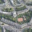 Oblique aerial view of Bellevue Crescent, St Mary's Parish Church, Scotland Street, London Street and Drummond Place, looking E.