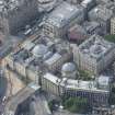 Oblique aerial view of New Register House, General Register House and Circular Record Hall, looking SSW.