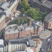 Oblique aerial view of Edinburgh College of Art and Edinburgh Fire  Brigade Station, looking NE.