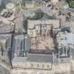 Oblique aerial view of Edinburgh Castle centred on the Scottish National War Memorial,  looking N.