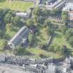Oblique aerial view of Greyfriars Church and Churchyard, looking SW.
