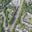 Oblique aerial view of Gorebridge Railway Station, looking W.