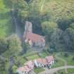 Oblique aerial view of Glencorse Parish Church, looking ESE.